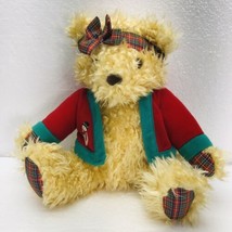 Hallmark Merry Bear 12” Plush Christmas Teddy Bear Stuffed Toy Plaid - £9.00 GBP