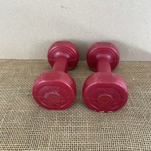 Set of 2 Red 2.5 Pound Neoprene Anti-Roll Dumb Bells Covered Weights - £11.84 GBP