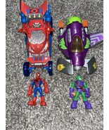 2012 Marvel Hasbro Spiderman And Green Goblin Action Figures And Hovercr... - $29.70