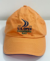 US Open 2015 Hat Cap Orange Adjustable OSFA Strap Golf Chambers Bay USGA... - $201.15 MXN
