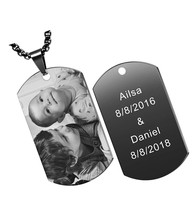 Personalized Dog Tag Pendant Necklace Engraving and - £49.76 GBP