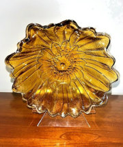SUNFLOWER Bowl - 7" Lily Pons Amber by Indiana Glass - $14.31