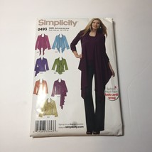 Simplicity 0493 Size xxs-m Misses' Knit Top and Cardi-Wrap with Front Variations - $12.86