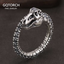 Authentic 925 Sterling Silver Viking Ring Dragon For Men and Women Opening Adjus - £45.65 GBP