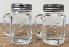 Set Pair 2 Kikkerland Clear Glass Jar Salt &amp; Pepper Shakers - $990.00