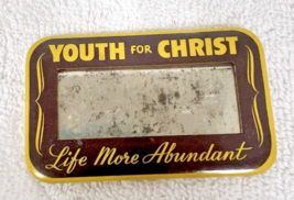 Vintage Youth for Christ Name Tag Pinback Button Clear Window for Name 2... - $9.41