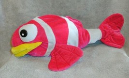 Pink &amp; White Plush Stuffed Fish Large  18&quot; Lgth - £7.10 GBP