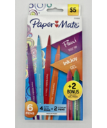 Paper Mate Flair 6 Color Pens 4 Felt Tip 2 Gel Ink Joy Medium Point 0.7 mm - $74.15 MXN