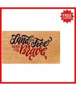 Patriotic Coir Door Mat – Durable Non-Slip Welcome Mat, Land of The Free... - $50.48