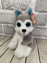 Ty Beanie Babies baby Sledder plush husky gray blue eyes white puppy dog... - $10.29