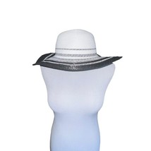 Time and Tru Women&#39;s Striped Floppy Straw Hat Packable Adjustable Band W... - $6.69