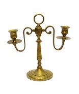 2 Arms Solid Brass Candelabra Candle Holder 9 3/4&quot; height Mid-Century Vi... - €39,01 EUR