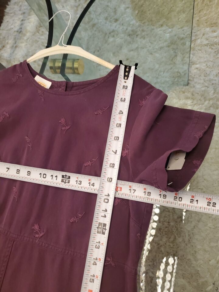 Vintage Talbots Women Purple Solid Lyocell Round Neck Short Sleeve Maxi Dress 8 Item image 15