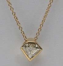 18k Yellow Gold Shield Cut Diamond Solitare Pendant (0.45 Ct,I Color,VS Clarity) - £843.35 GBP