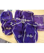 Lot of 6 Crown Royal 9&quot; Purple Drawstring Bags Medium size - £8.02 GBP