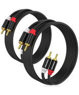 Short RCA Stereo Audio Cable 2 Pack, HOSONGIN 2 RCA Male to 2 RCA Male, ... - £15.50 GBP