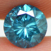 Loose Round Shaped Diamond Fancy Blue Color SI2 0.86 Carat Enhanced Certified - £393.80 GBP