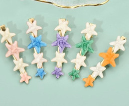 Starfish enamel color hair clip set of 4 - £9.19 GBP