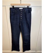 KanCan Jeans Women 13/30 High Rise Blue Bootcut Exposed Button Fly Raw Hem - $27.28 CAD