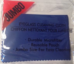 Eyeglass Lens Cleaning Cloth Royal Blue Jumbo Microfiber New in Packag with Case - £5.40 GBP