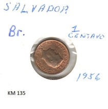 El Salvador 1 Centavo, 1956, Bronze, KM 135 - £0.79 GBP