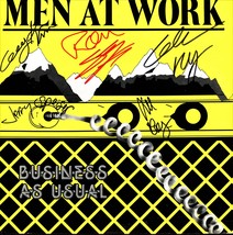 Men At Work Band Signed Business As Usual Album image 2