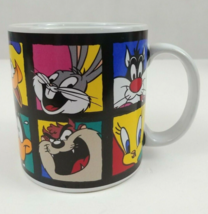 1993 Warner Bros. Looney Tunes Characters In Colorful Squares Coffee Cup - £10.05 GBP