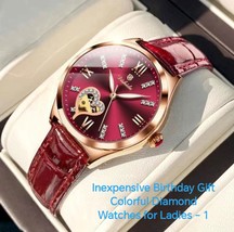 Inexpensive Birthday Gift Colorful Diamond Watches for Ladies - $931.36 MXN
