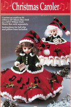 Fibre Craft Christmas Caroler Music Box Bed Pillow Doll Crochet Patterns - $13.99