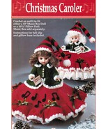 Fibre Craft Christmas Caroler Music Box Bed Pillow Doll Crochet Patterns - $12.99