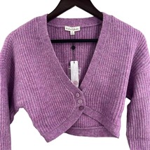 For Love and Lemons Purple Cropped Cardigan Size Small New - £68.56 GBP
