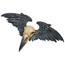 LAST CHANCE! Alchemy Gothic Ravenger Raven Skull Wings Wall Mount Decor 11&quot; V52 - £23.56 GBP