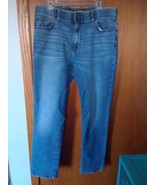 Lee Jeans Mens 38x32 Blue Denim Extreme Motion Straight Fit Tapered Leg ... - $15.00