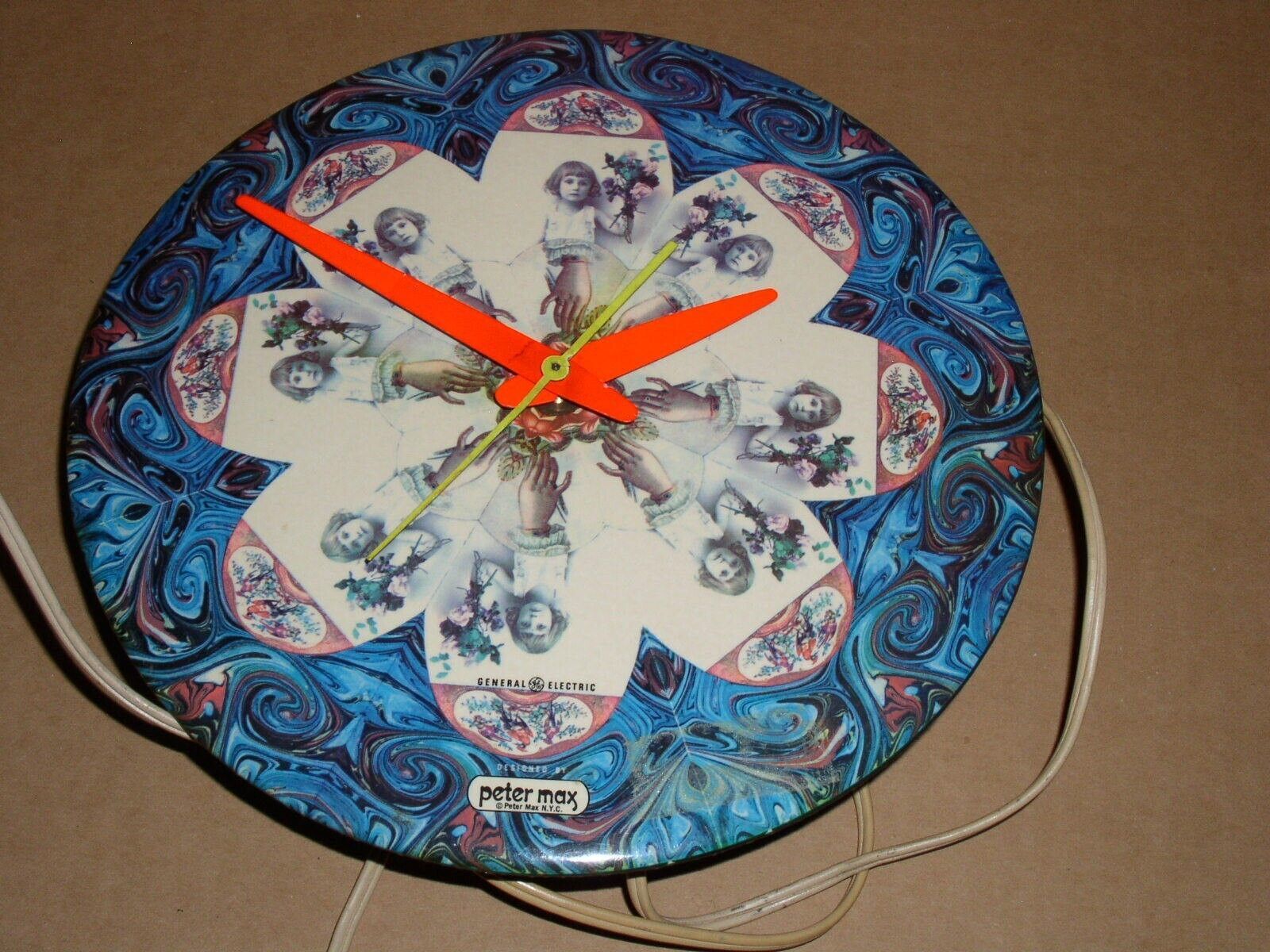 Peter Max Wall Clock Vintage 1960&#39;s Flower Girl Hippie Counter Culture - $299.99
