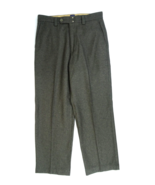 Vintage GAP Pants Mens 33x30 Green Recycled Wool Dress Slacks Flat Front - £20.39 GBP