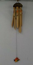 31.5&quot; Painted Bamboo Chimes Coconut Half Top Hanging Orange Fish Calming Sound - £15.66 GBP