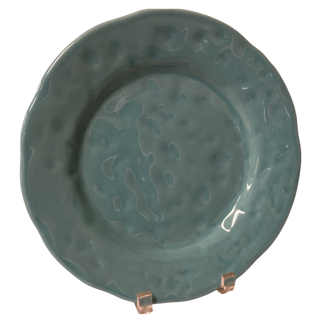 Teal Dimply Textured Serving Plate By Matceramica Made In Portugal Vinta... - $16.11