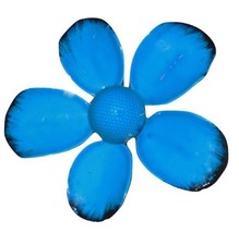 Vintage Daisy Pin Blue and Black Retro Enamel Flower Mod Jewelry For Ladies - £11.76 GBP