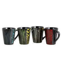 Gibson Home Ashanti Damask  4 Piece 14 oz. Mug Set in Assorted Colors - $58.83