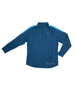 Men NIKE Running 1/4 Zip Long Sleeve Teal Blue Dry Fit Active Shirt Size... - £31.38 GBP