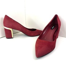 Women’s DKNY Pointed Toe Size 9.5 Dress Pump Heels Burgundy Red Used  - £17.16 GBP