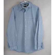 St John&#39;s Bay 80&#39;s 2 Ply Men&#39;s Blue Plaid Casual Dress Shirt Size XLT - £15.16 GBP
