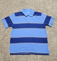 St. Johns Bay Heritage Polo Blue Striped 100% Cotton Shirt Men&#39;s Size XL - $9.99