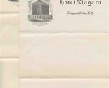 2 Sheets of Hotel Niagara Stationery Niagara Falls New York 1930&#39;s - £17.40 GBP