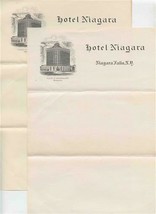 2 Sheets of Hotel Niagara Stationery Niagara Falls New York 1930&#39;s - £17.40 GBP