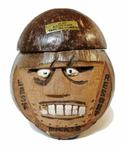 Vintage Dick&#39;s Last Resort Tiki Style Coconut Head Coin Bank Made in Philippines - £17.92 GBP