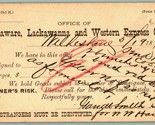 1875 Libertà Postale Scheda DL &amp; W Express Ferrovia Contenere Ricevute G1 - $16.34