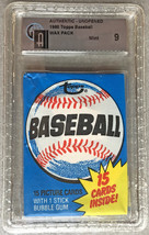 1980 Authentic Unopened Topps Baseball Wax Pack SEALED GAI MINT 9 15 Cards - £137.71 GBP
