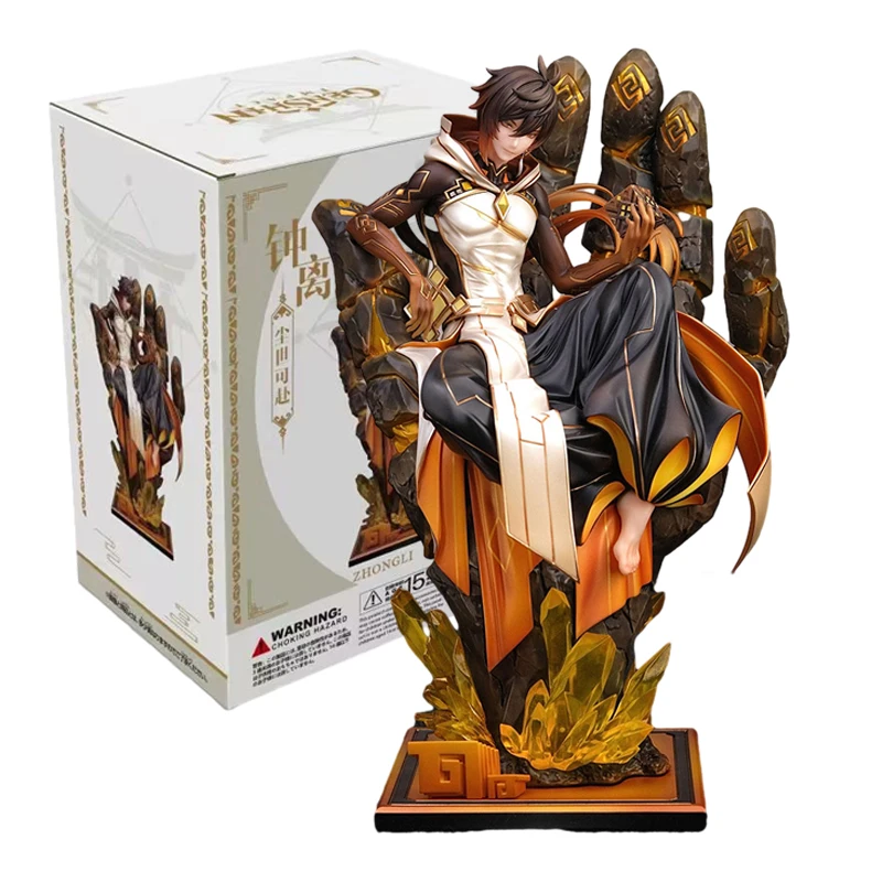 26cm Genshin Impact Anime Figure Zhongli Action Figure PVC Collectible Model - £63.98 GBP+
