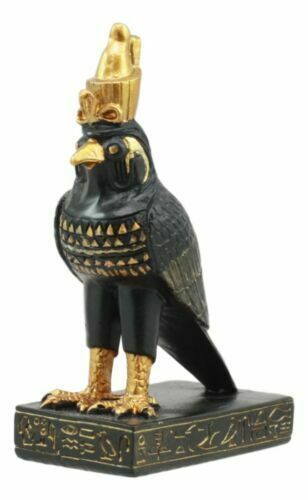 Ancient Egyptian God Of The Sky Horus Falcon Miniature Figurine Heru Statue - $11.99
